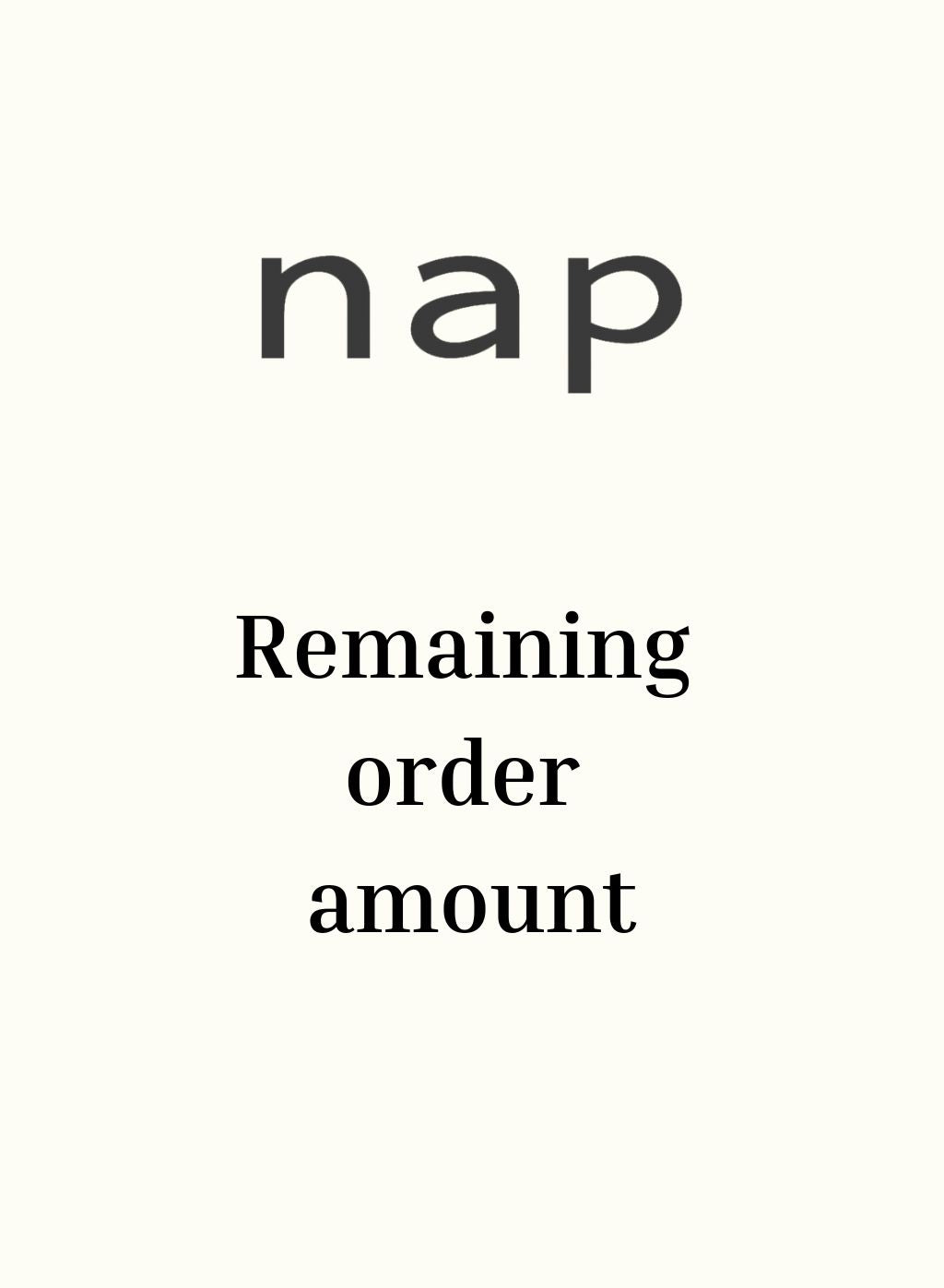 Remaining order amount