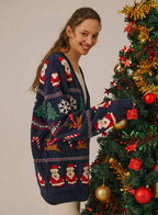 Santa Claus Print Cardigan