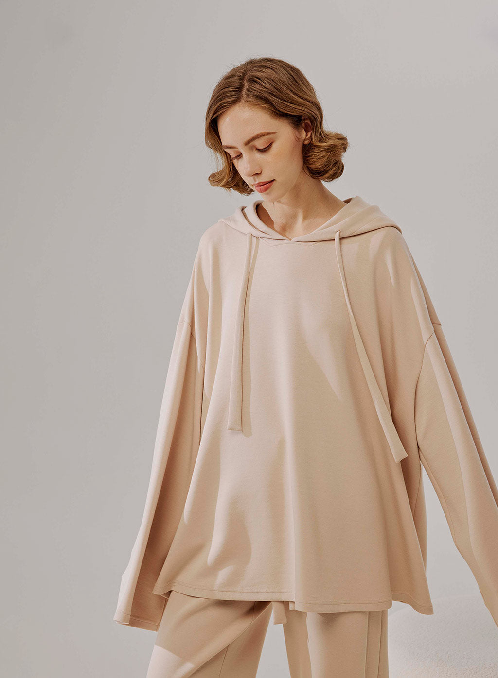 Silky Wide Sleeve Hoodie