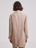 Single-button Casual Blazer-back-cherry pepper.