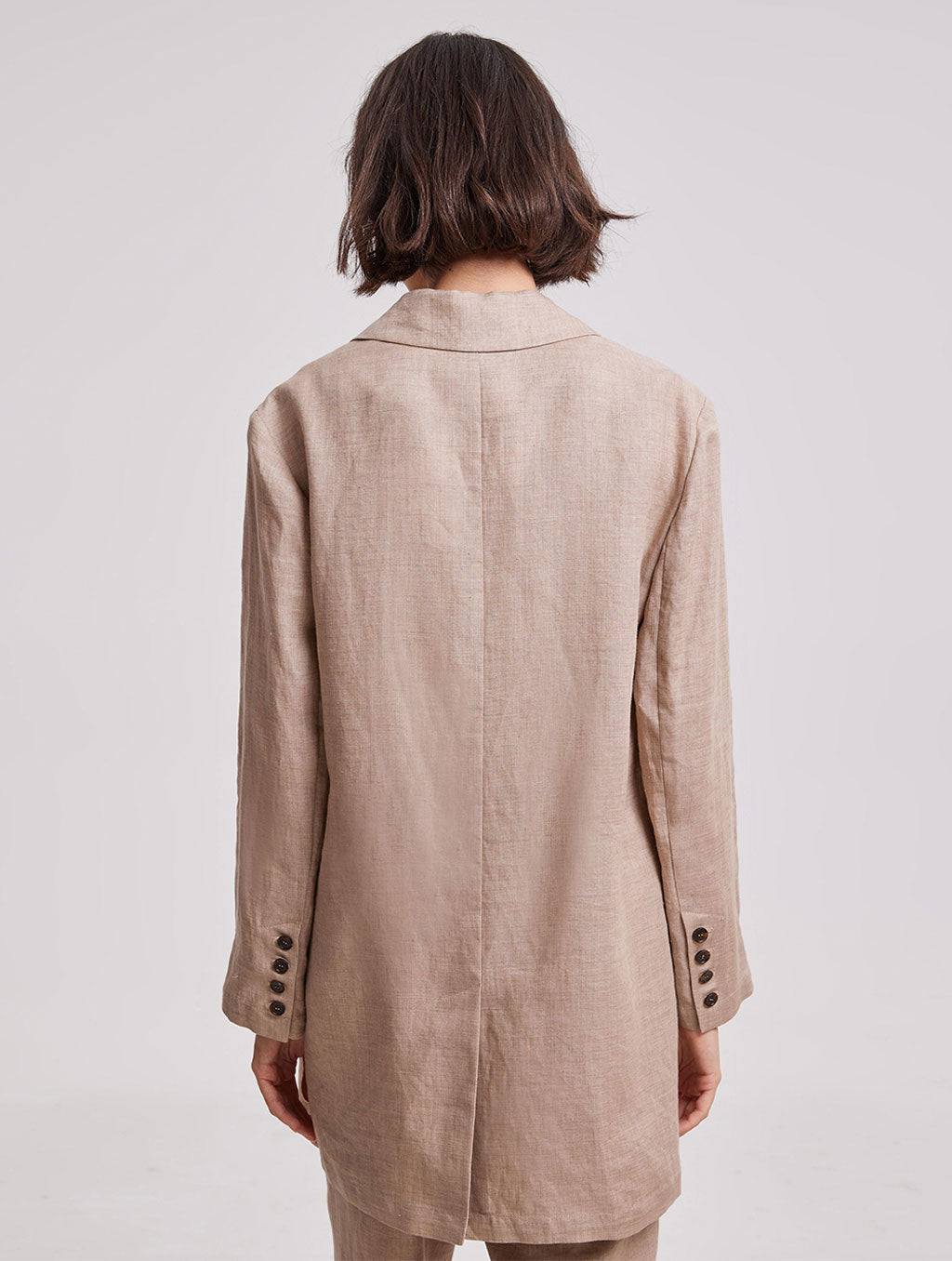 Single-button Casual Blazer-back-cherry pepper.