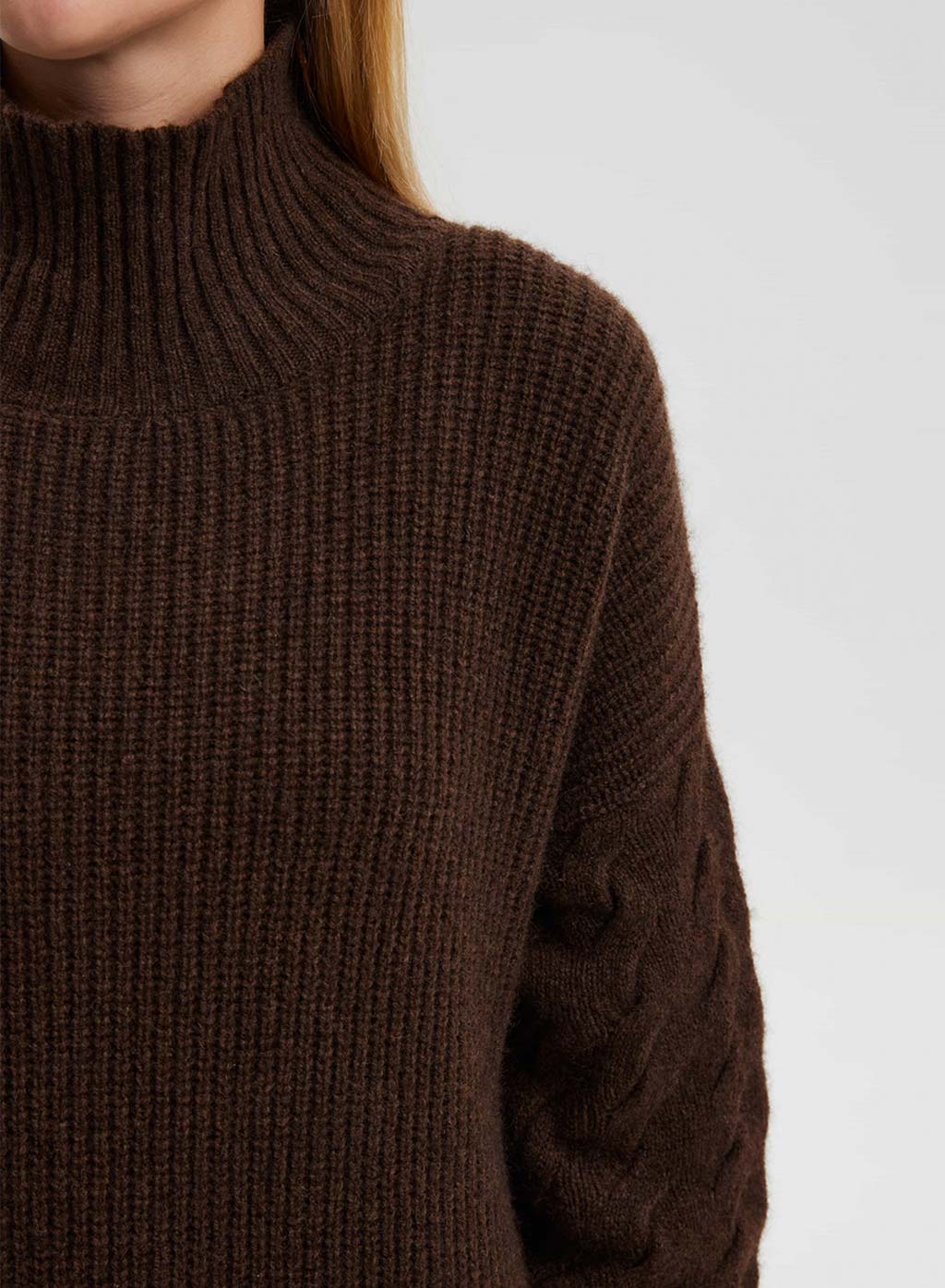Slouchy High Collar Pure Yak Wool Sweater