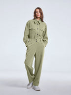 Straight Pants with Stitched Waist