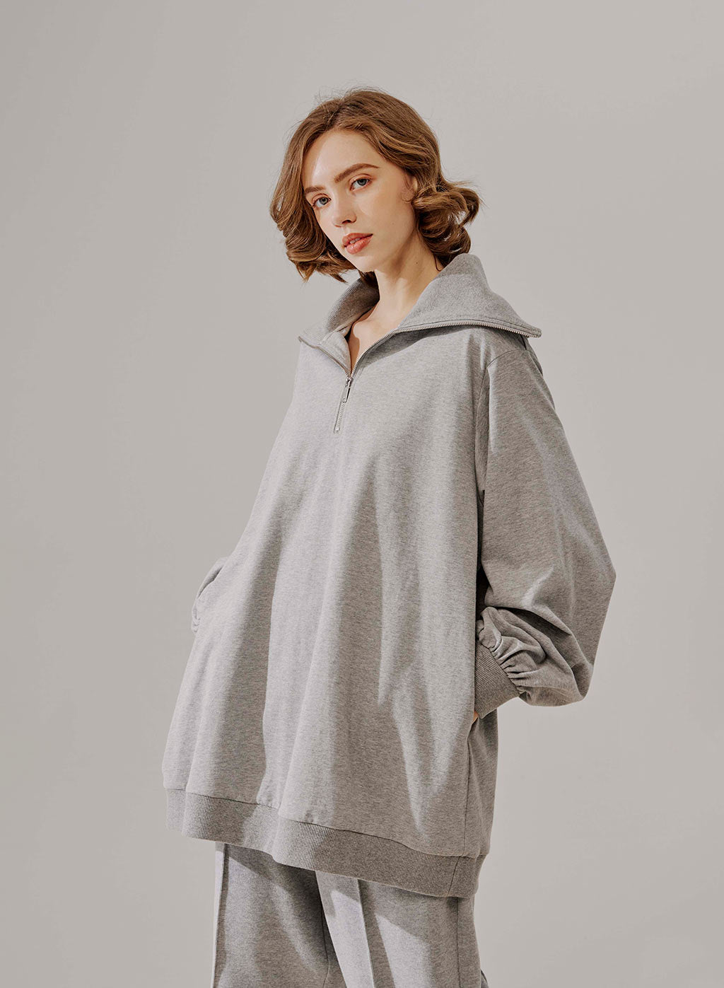 Oversized Quarter-Zip Pullover