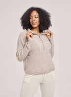 Zip High Neck Ribbed Sweater