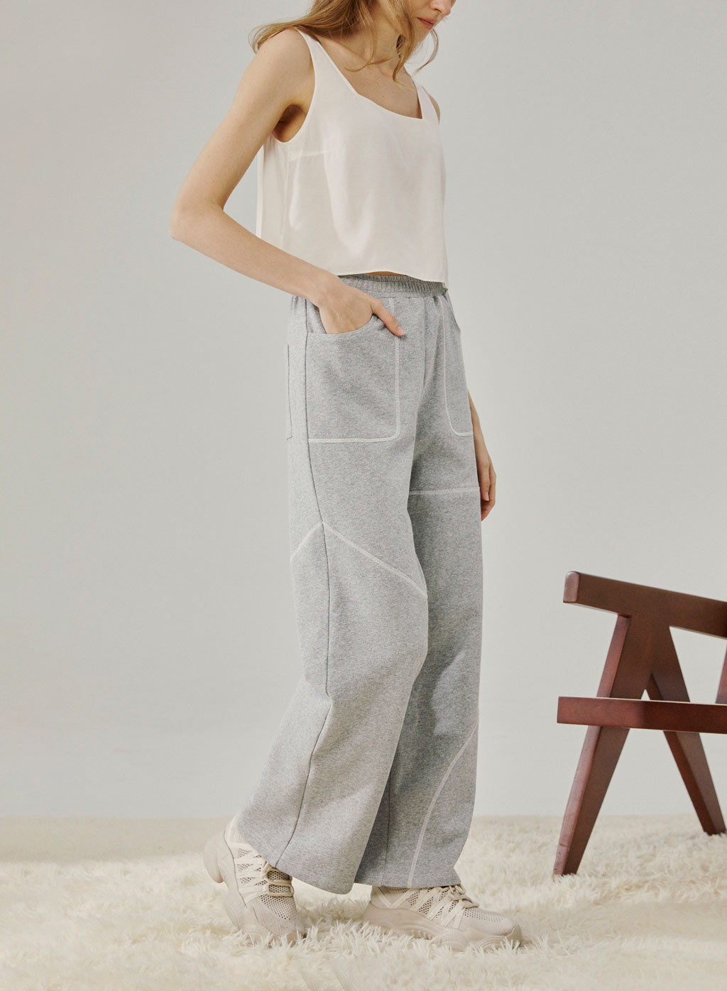 Sturdy Cotton Flare Pants