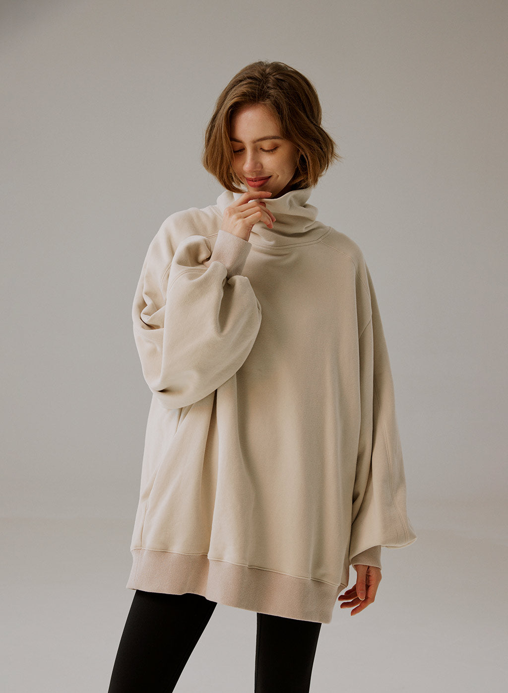 Boxy Turtleneck Sweatshirt