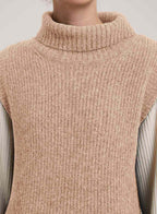 High Neck Cashmere Blend Vest