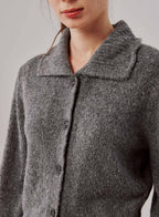 Flat Collar Buttoned Cardigan