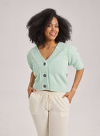 V-Neck Cropped Cardigan