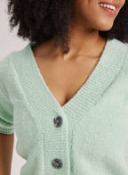 V-Neck Cropped Cardigan
