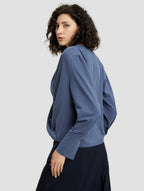 V Neck Pleated Top