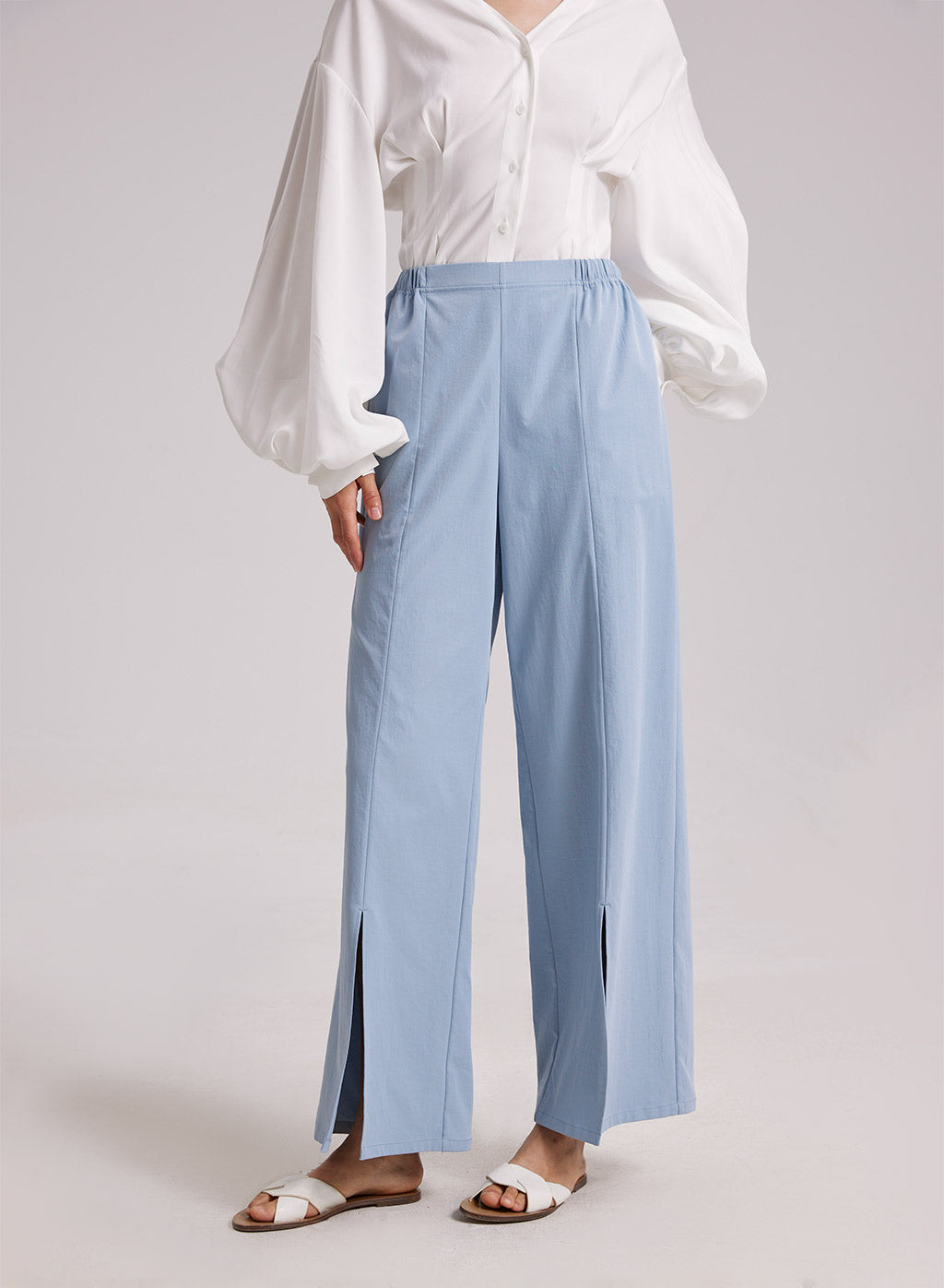 Wide Leg Split Pants