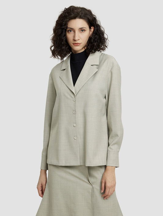 Wool Blend Buttoned Shirt