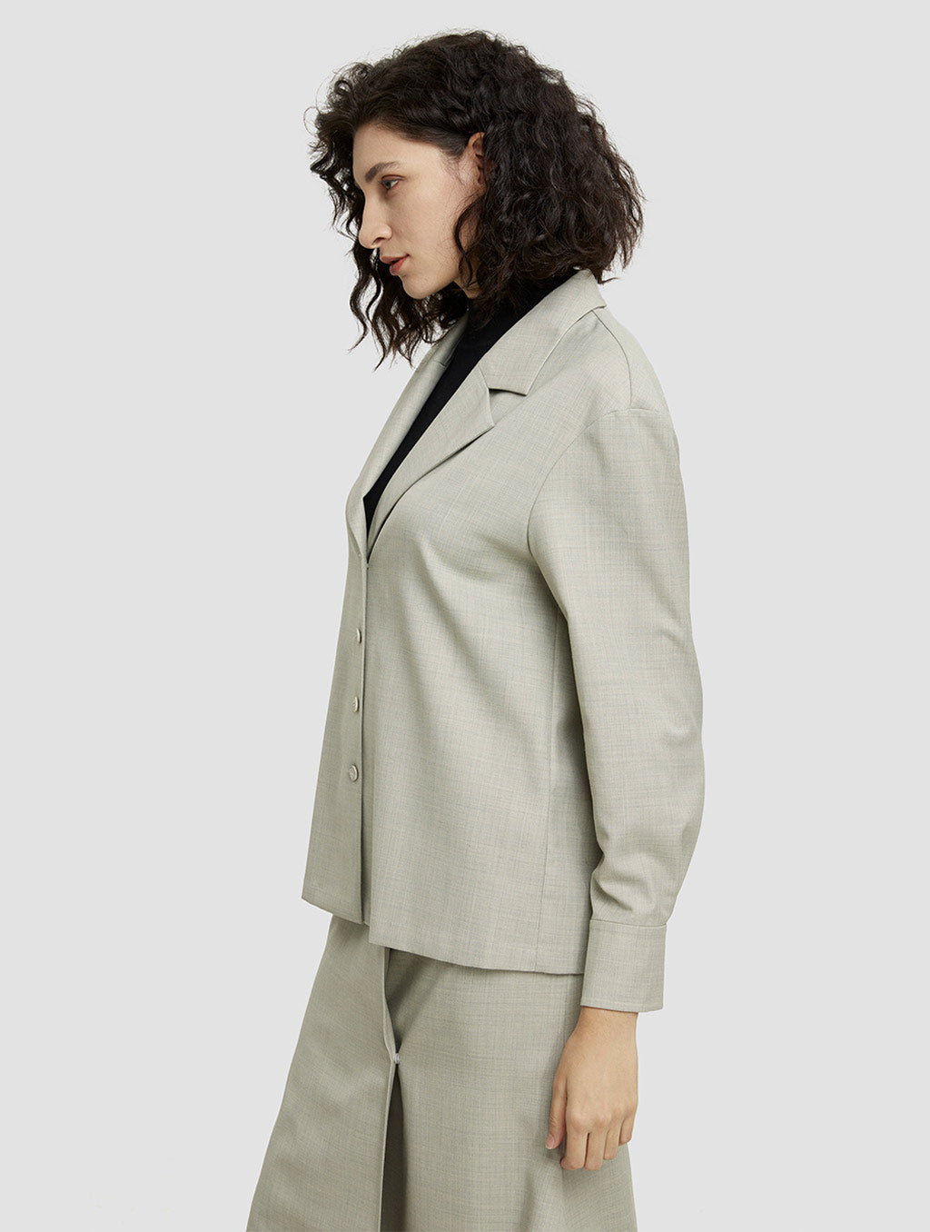 Wool Blend Buttoned Shirt