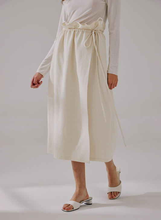 Wrap-Effect Ruffle Skirt