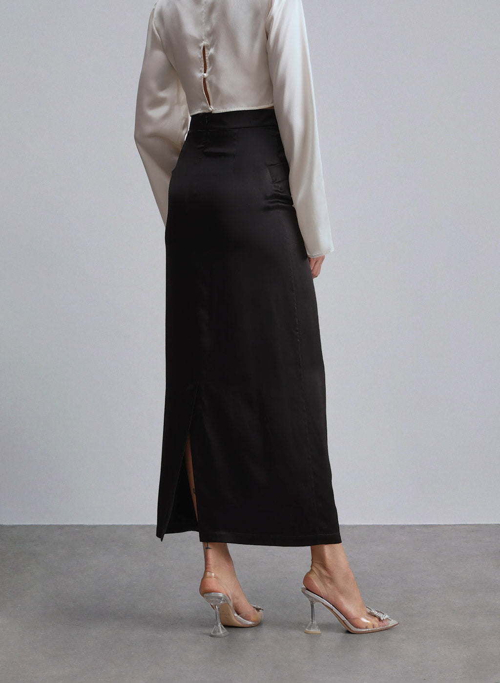 Fitted Silk Maxi Skirt image 1