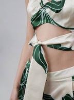 Printed Gather Pleat Silk Top image 3