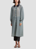 Sheer Shirt Dress - Link Water, L image