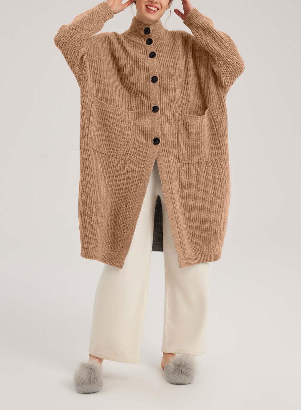 Box-Cut Camel Hair Cardi image 0