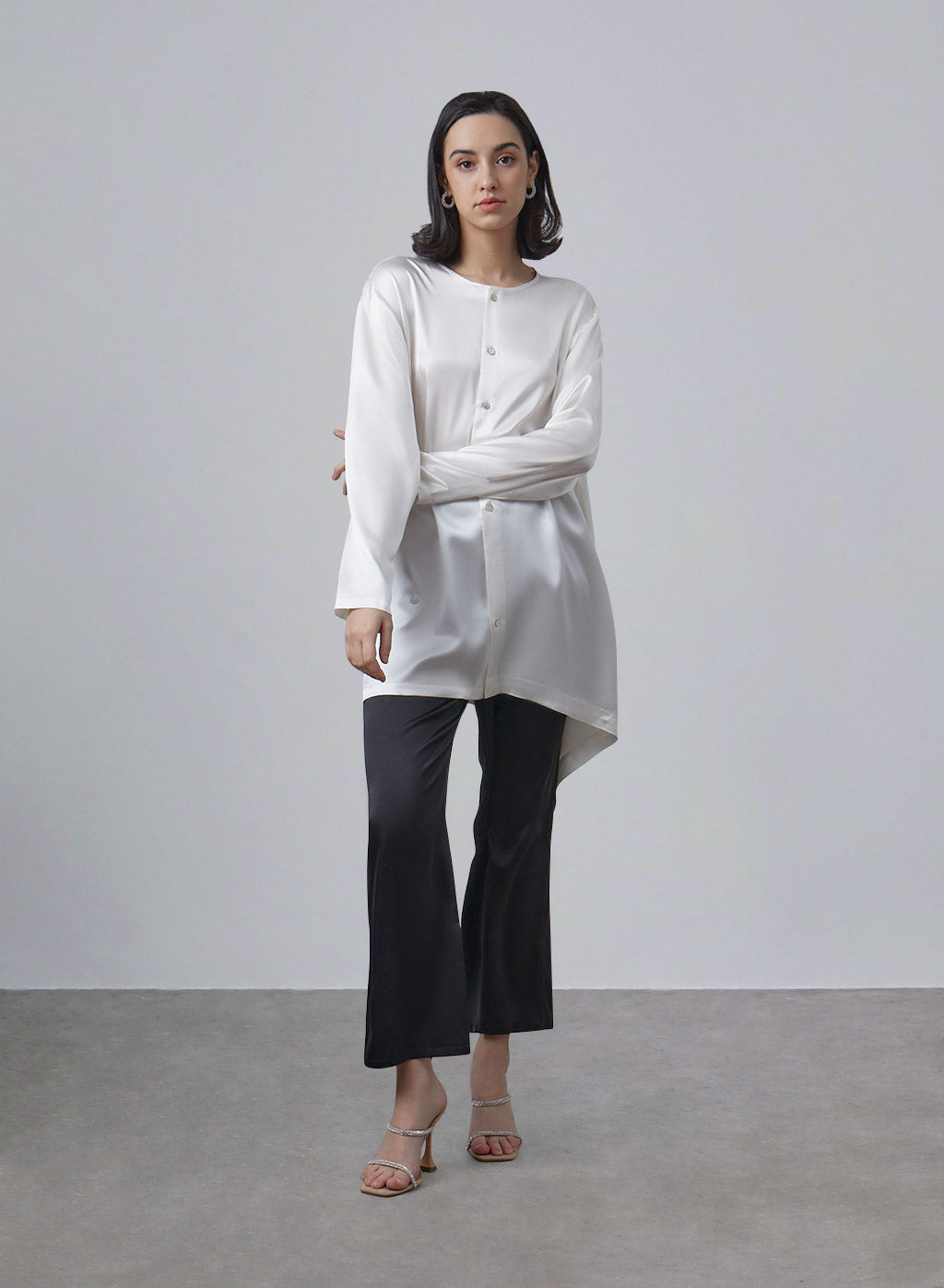 Classic Loose Fit Silk Suit Pants image 0