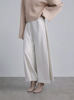 Side-Seamed Flare Suit Pants - Cream, S image