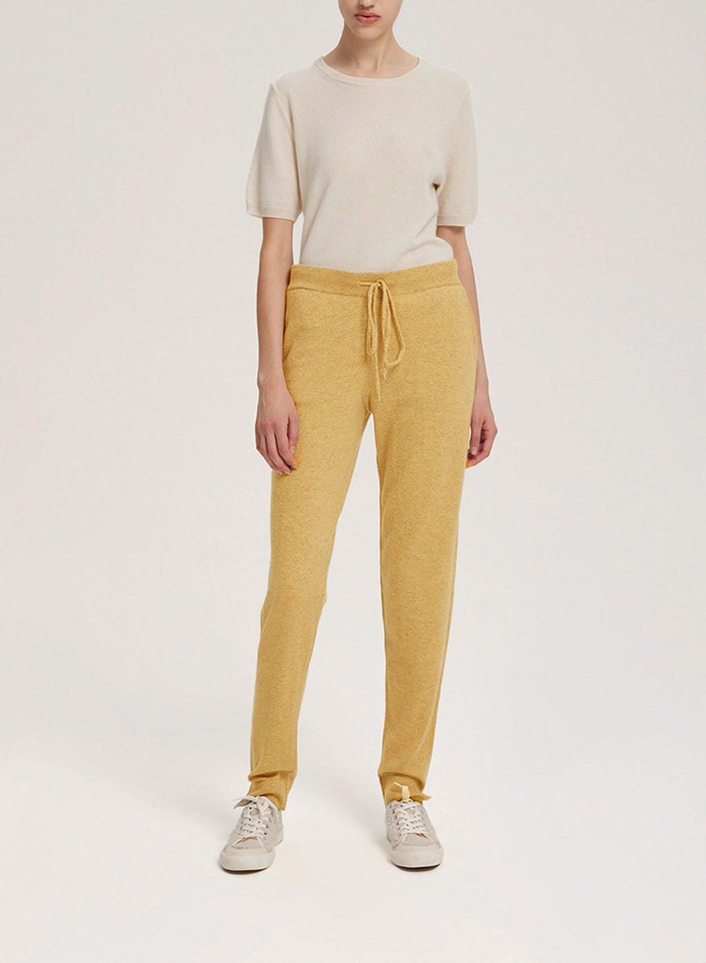 Mid-Rise Wool-Cashmere Joggers - Yellow, L image