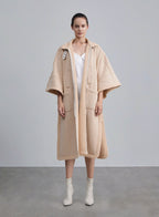 Creamy Zip Front Batwing Coat image 0