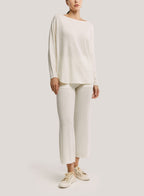 Wide-Leg Pure Wool Trouser With Pocket - Ivory, XL image