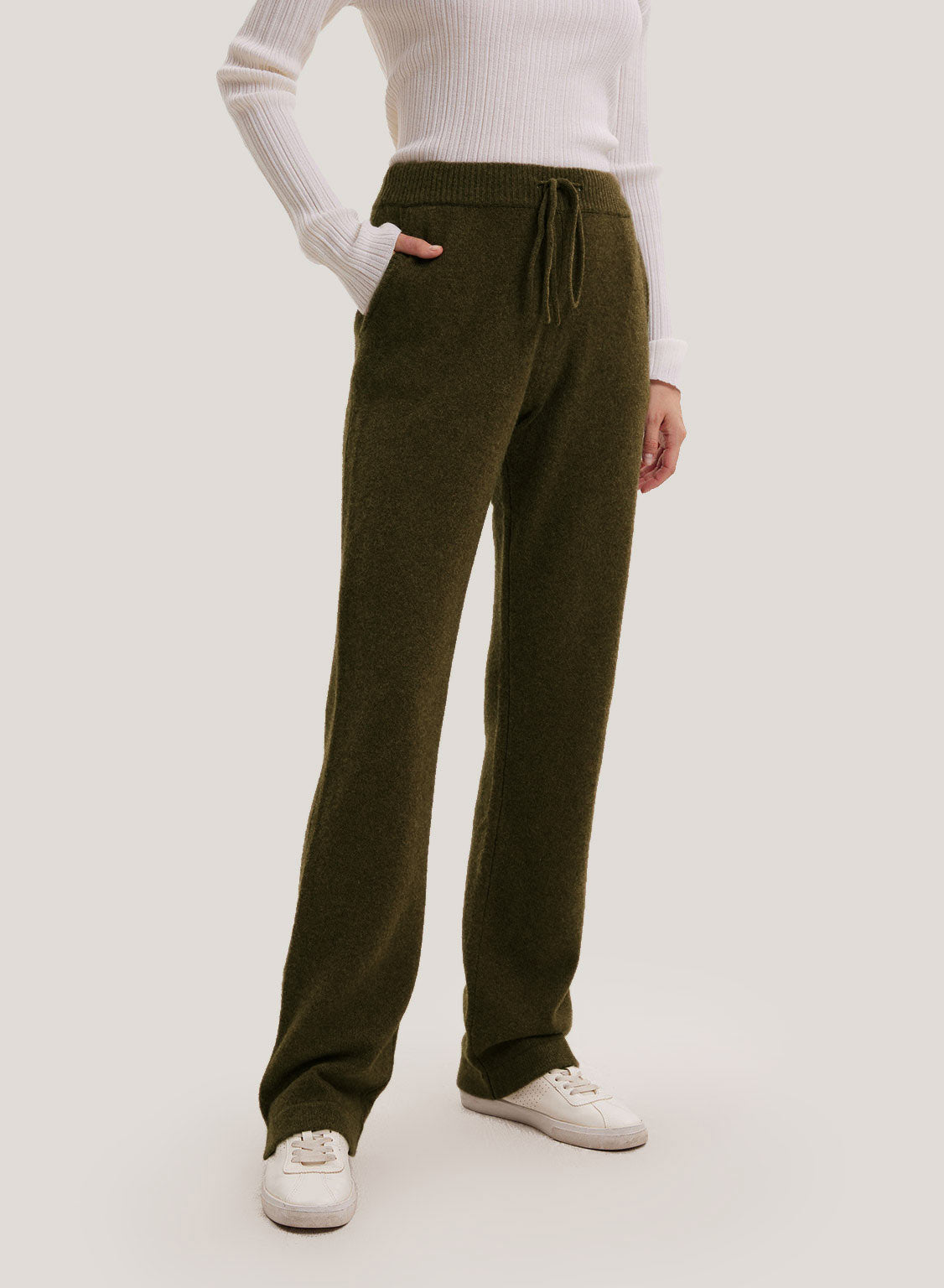 Relaxed-Fit Pure Yak Wool Jogger - Jade, S image