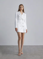 Double-breasted Satin Suit Dress image 0