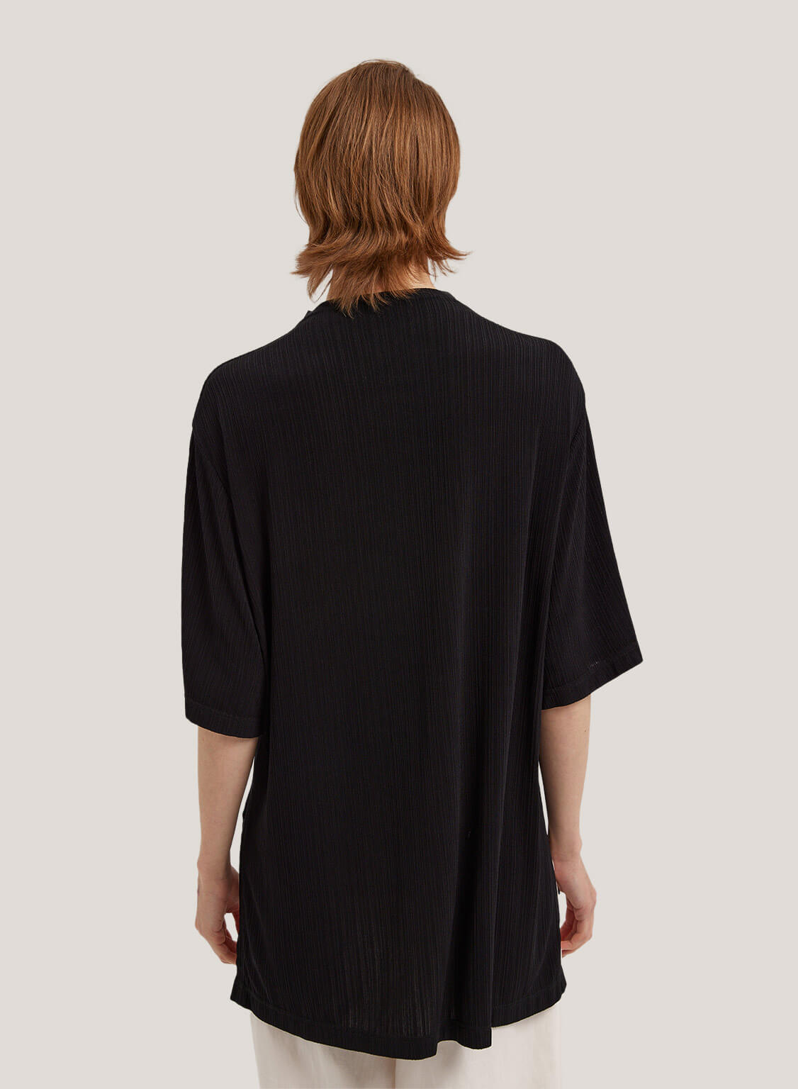 High-Neck Mid-Sleeve Yak-Wool Blend Sweater image 1