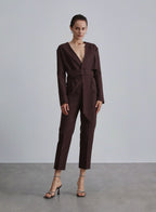 Blend Raglan Silk Blazer - Coffee, S image