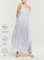 Backless Halter Dress - Pastel Blue, S image