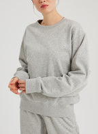 Drop Shoulder Loose Sweatshirt - Light Grey, L image