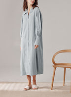 Oversized Shirt Dress - Waterscape, M image