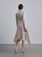 Turtle Neck High Low Hem Silk Dress image 1