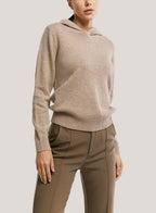 Relaxed Wool-Cashmere Hoodie - Beige, XL image