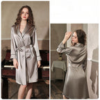 Deep v silk pajamas