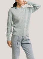 Relaxed Wool-Cashmere Hoodie - Lake Blue, XL image