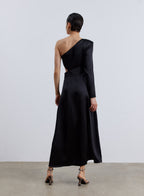 Padded One-shoulder Silk Dress image 1