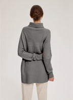 Ribbed-Trim Funnel-Neck Wool-Cashmere Sweater image 1