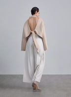 Draped Lace Double Face Wool Top image 1