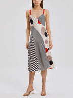 Abstract Print Midi Slip Dress - Multiple Colour, XL image