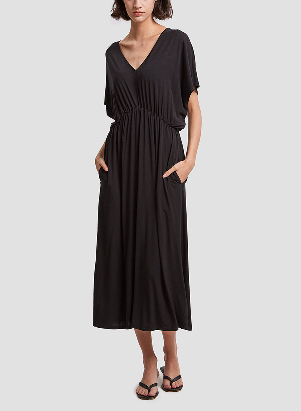 Pleated Short Sleeve Kaftan Dress image 0