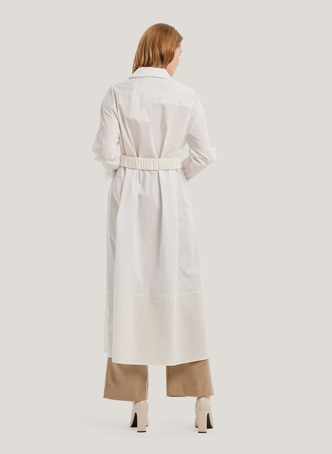 Longline Elastic-Waist Cotton Shirtdress image 1
