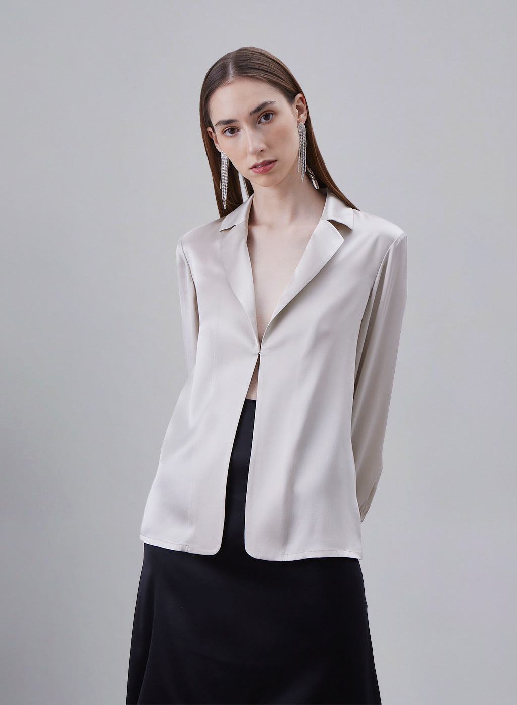 Notch Collar Silk Blouse image 0