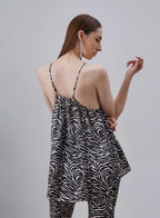 Printed Halter Neck Silk Top image 2