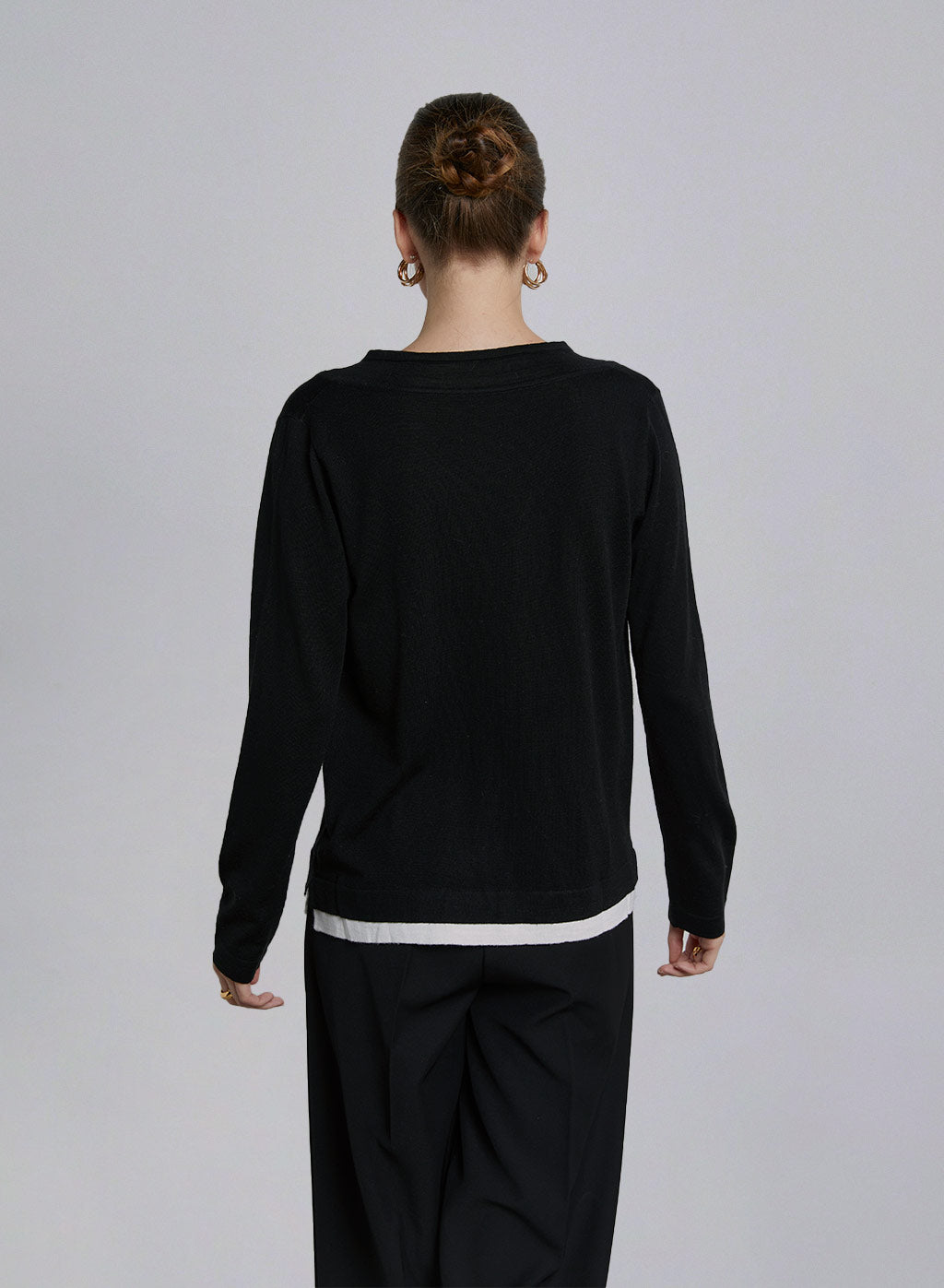 Soft Layered V-neck Wool Top image 1