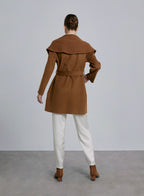 Knitted Collar Belted Short Wool Coat image 1